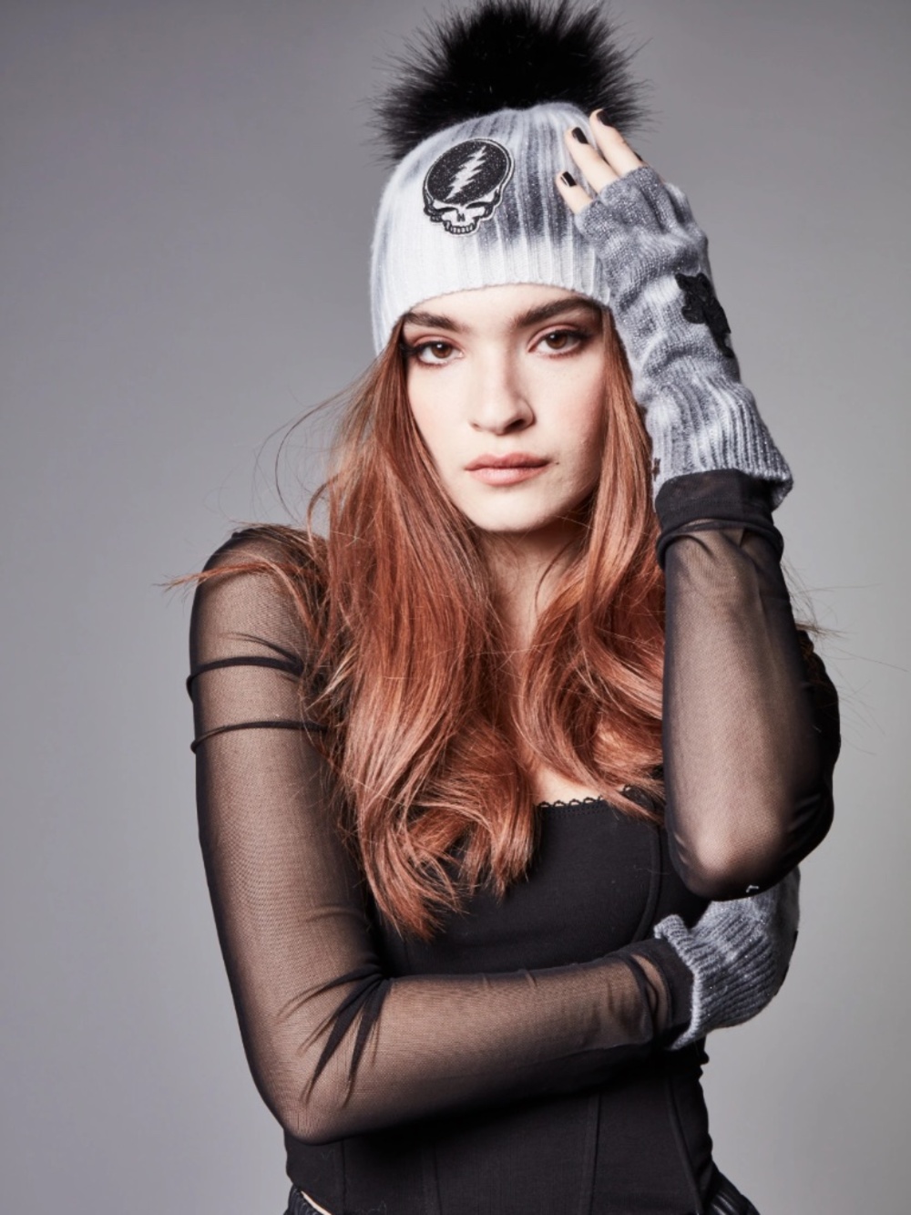 Grateful Dead “Steal Your Face” Pom-Pom Beanie